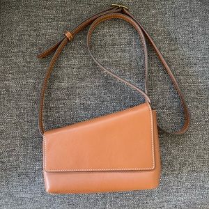 STAUD Crossbody Leather Bag Tan